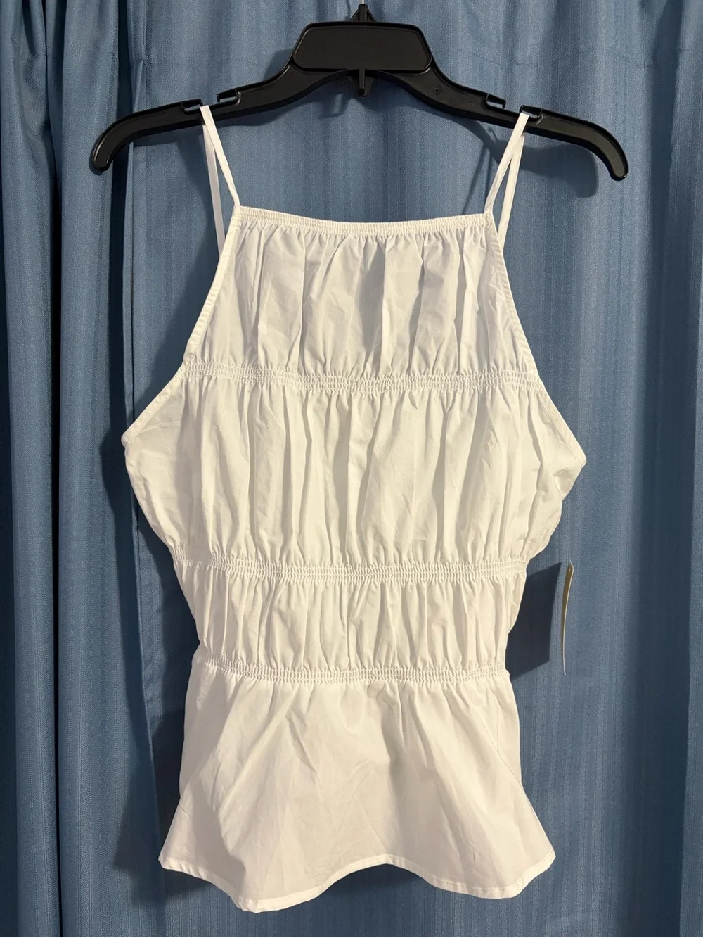 Michael Kors Smocked Peplum White Cami Top Women’s Size Medium
